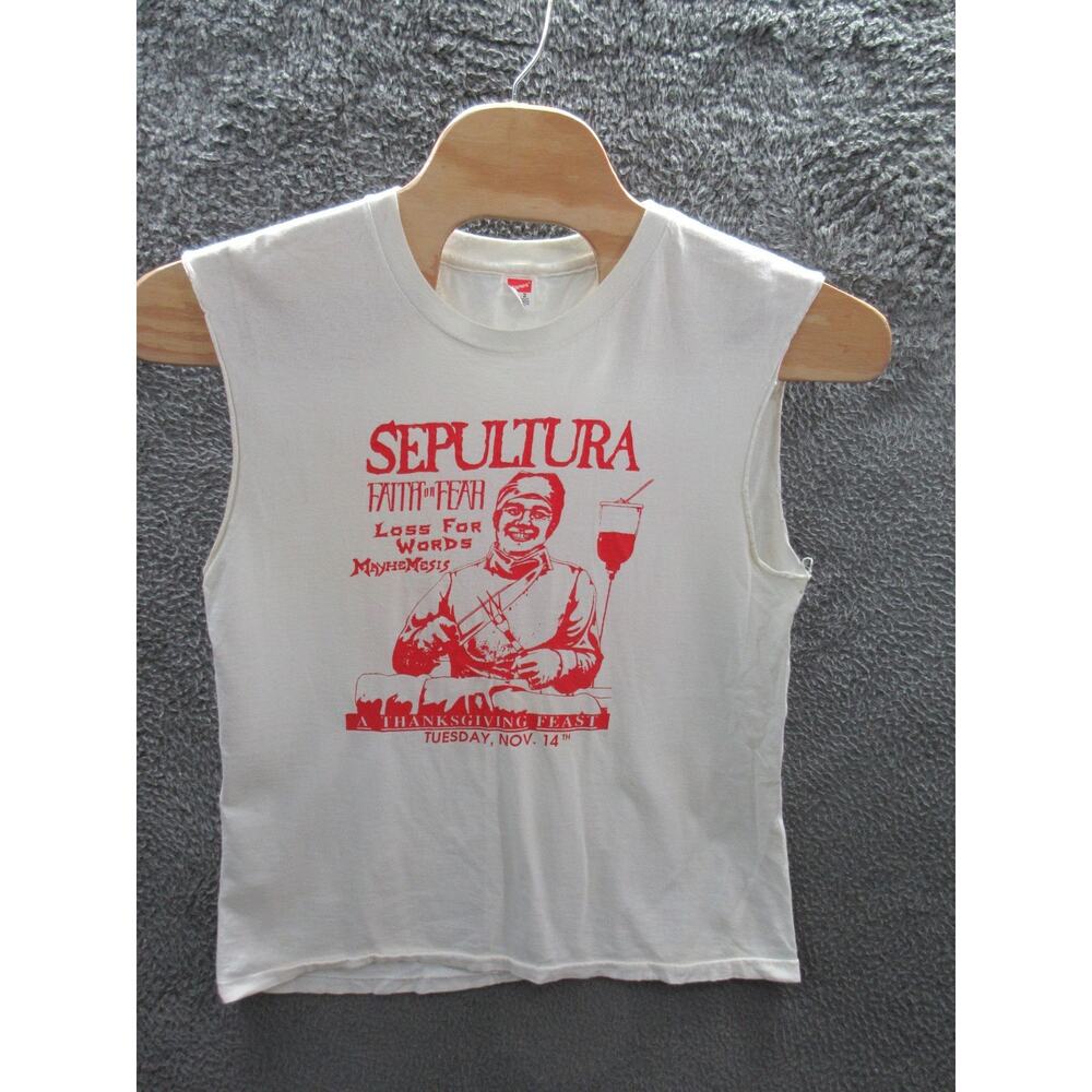 Vintage 1989 SEPULTRA Faith or Fear Mayhemesis LOSS FOR WORDS Men's XL T-shirt